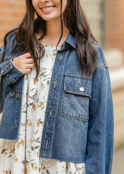 Kut from the Kloth® Lana Raw Hem Denim Jacket FF Tops