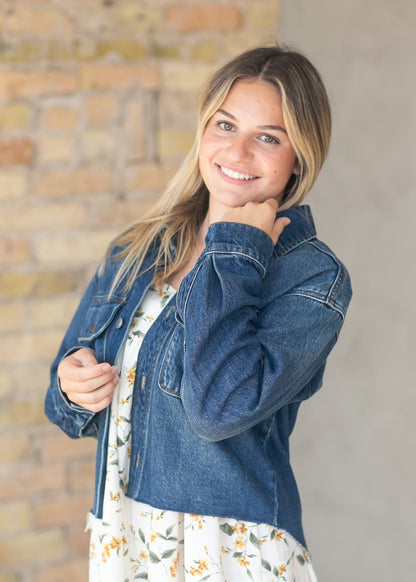 Kut from the Kloth® Lana Raw Hem Denim Jacket FF Tops