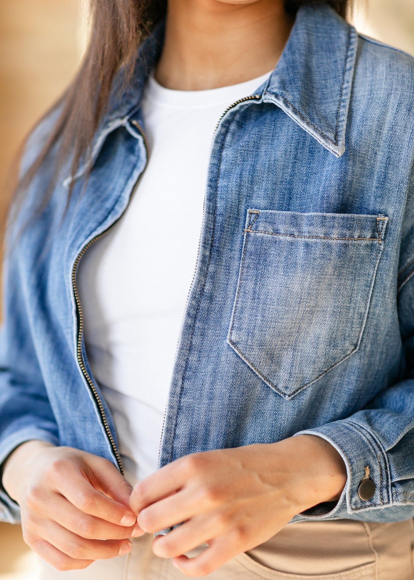 KUT from the Kloth® Luna Oversized Crop Zip Front Jacket FF Tops