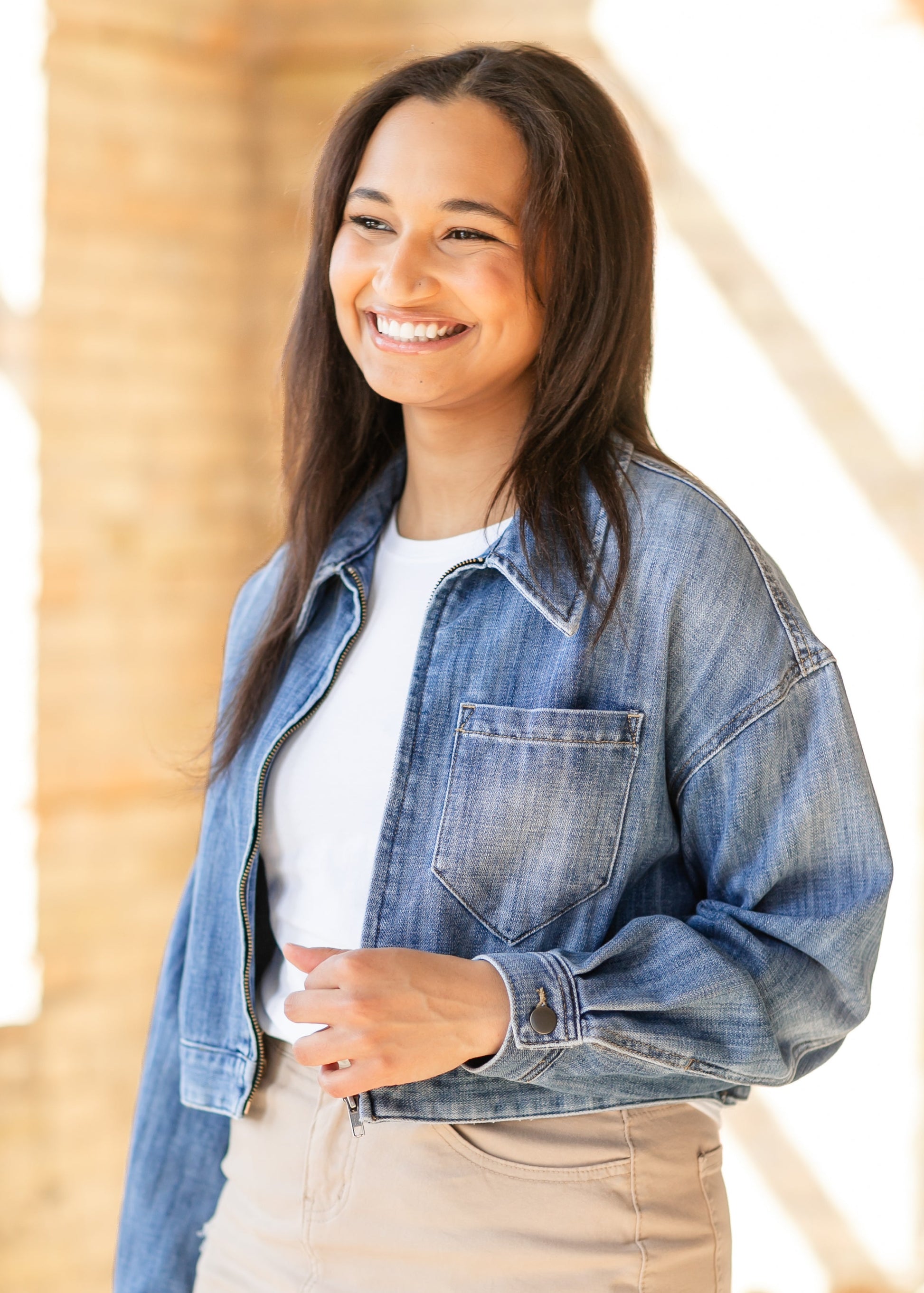 KUT from the Kloth® Luna Oversized Crop Zip Front Jacket FF Tops
