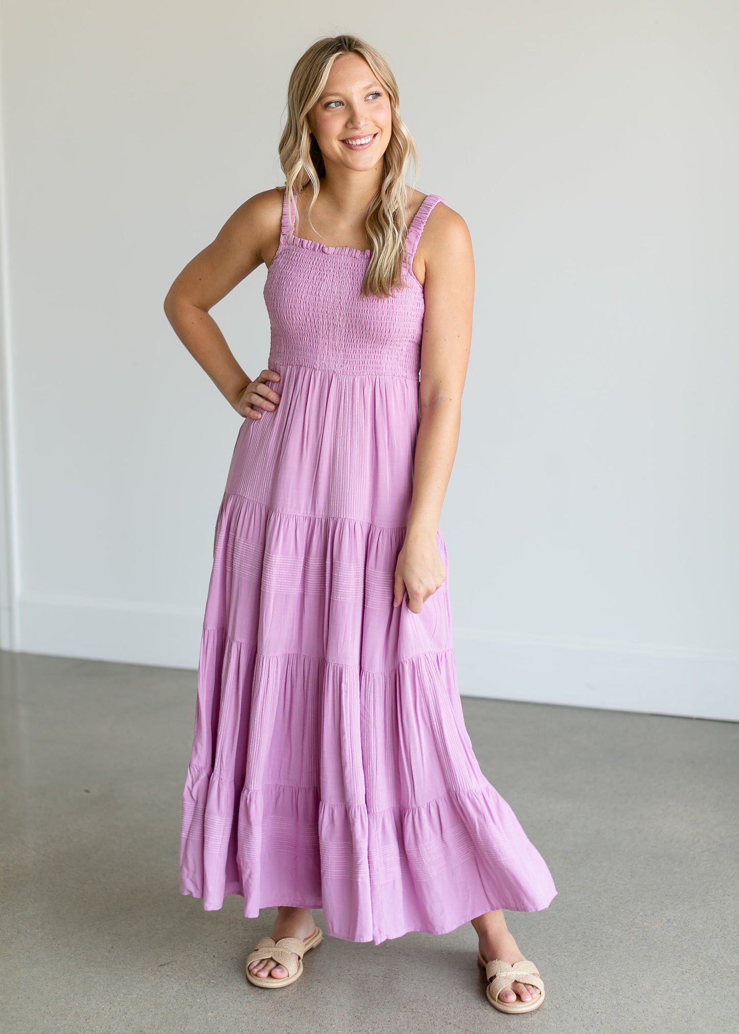 Kyara Smocked Sleeveless Maxi Dress FF Dresses