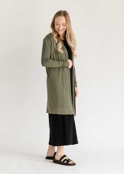 Kylin Open Front Cardigan IC Tops Olive / XS