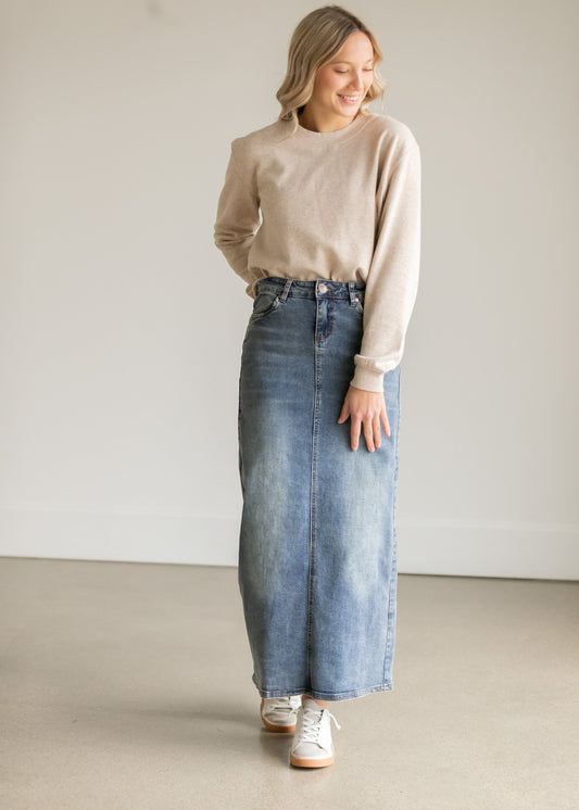 Kyra Long Denim Skirt IC Skirts