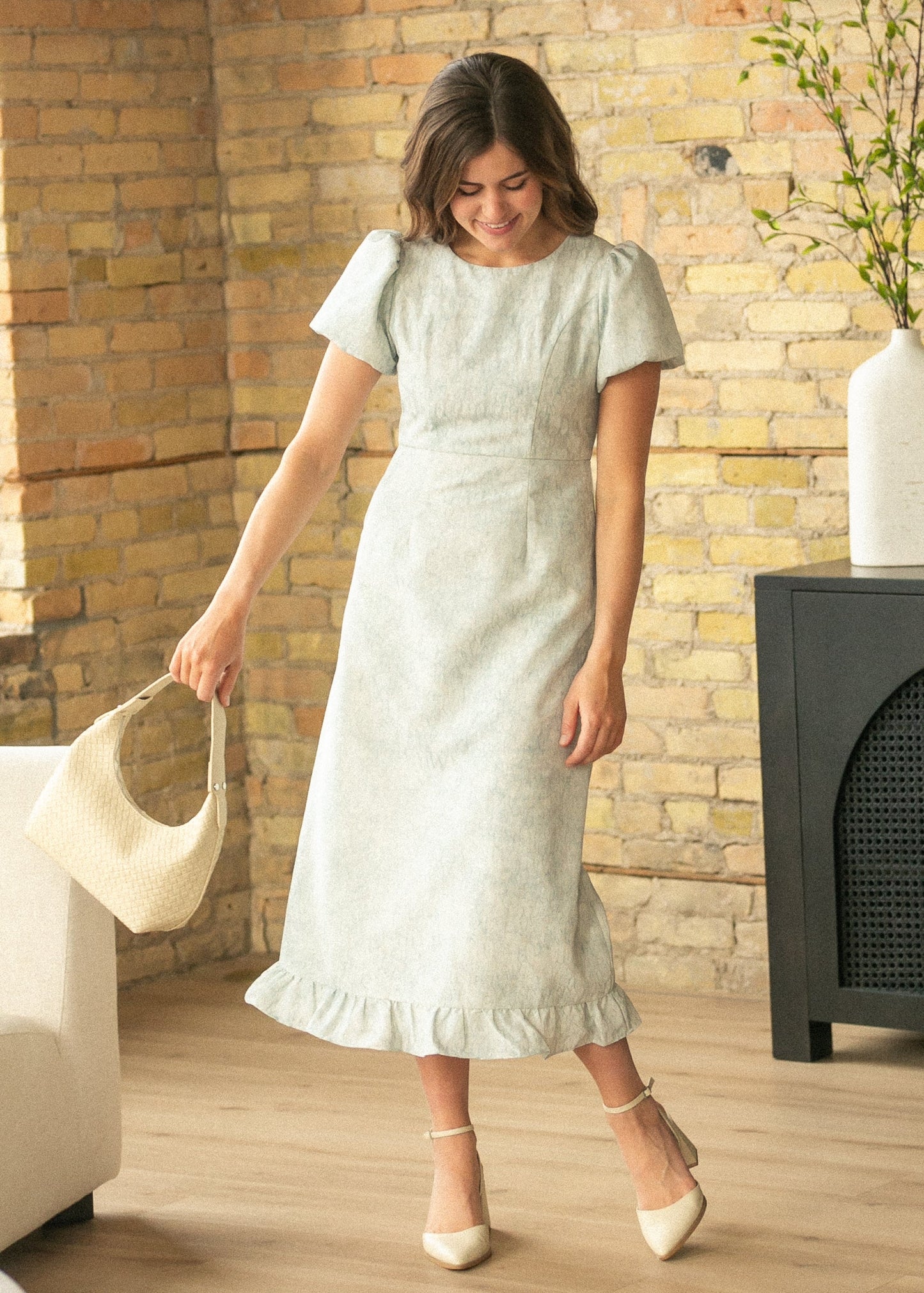 Lace Bubble Sleeve Maxi Dress FF Dresses