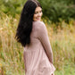 Lace Contrast Long Sleeve Babydoll Top - FINAL SALE FF Tops