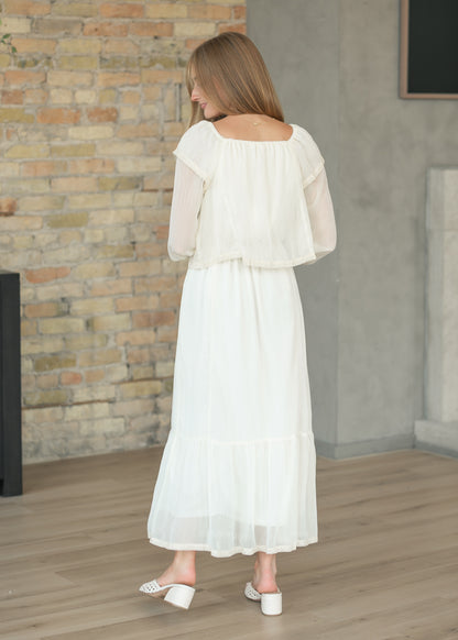 Lace Trim Floral Maxi Dress FF Dresses