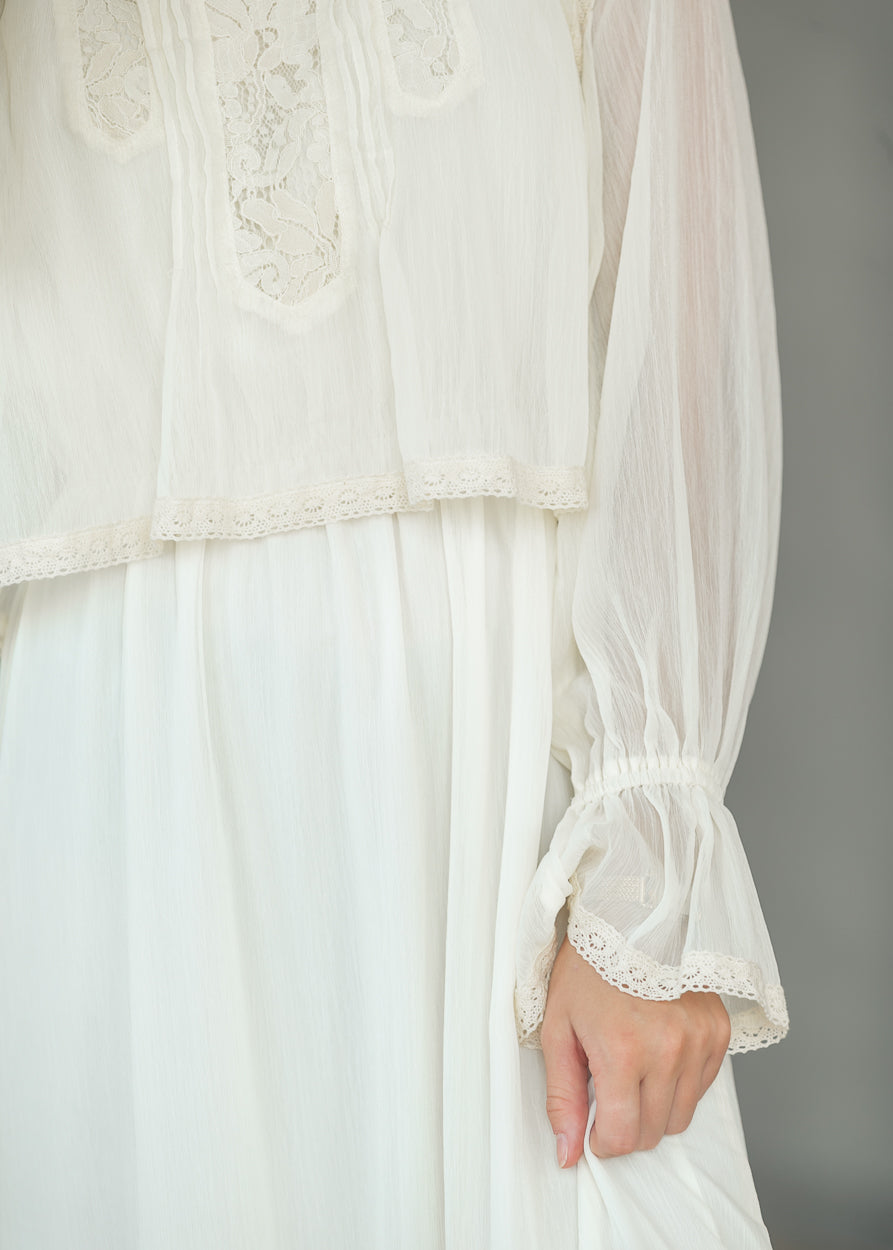 Lace Trim Floral Maxi Dress FF Dresses