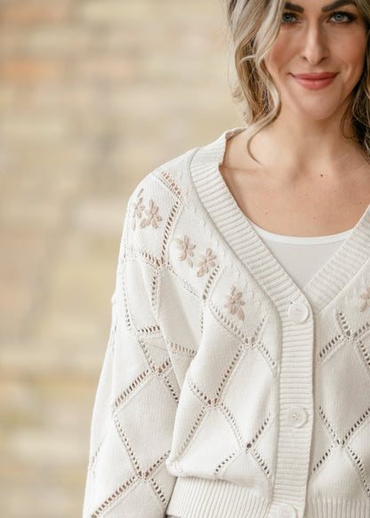 Lacey Dimond Knit Button Front Cardigan FF Layering Essentials