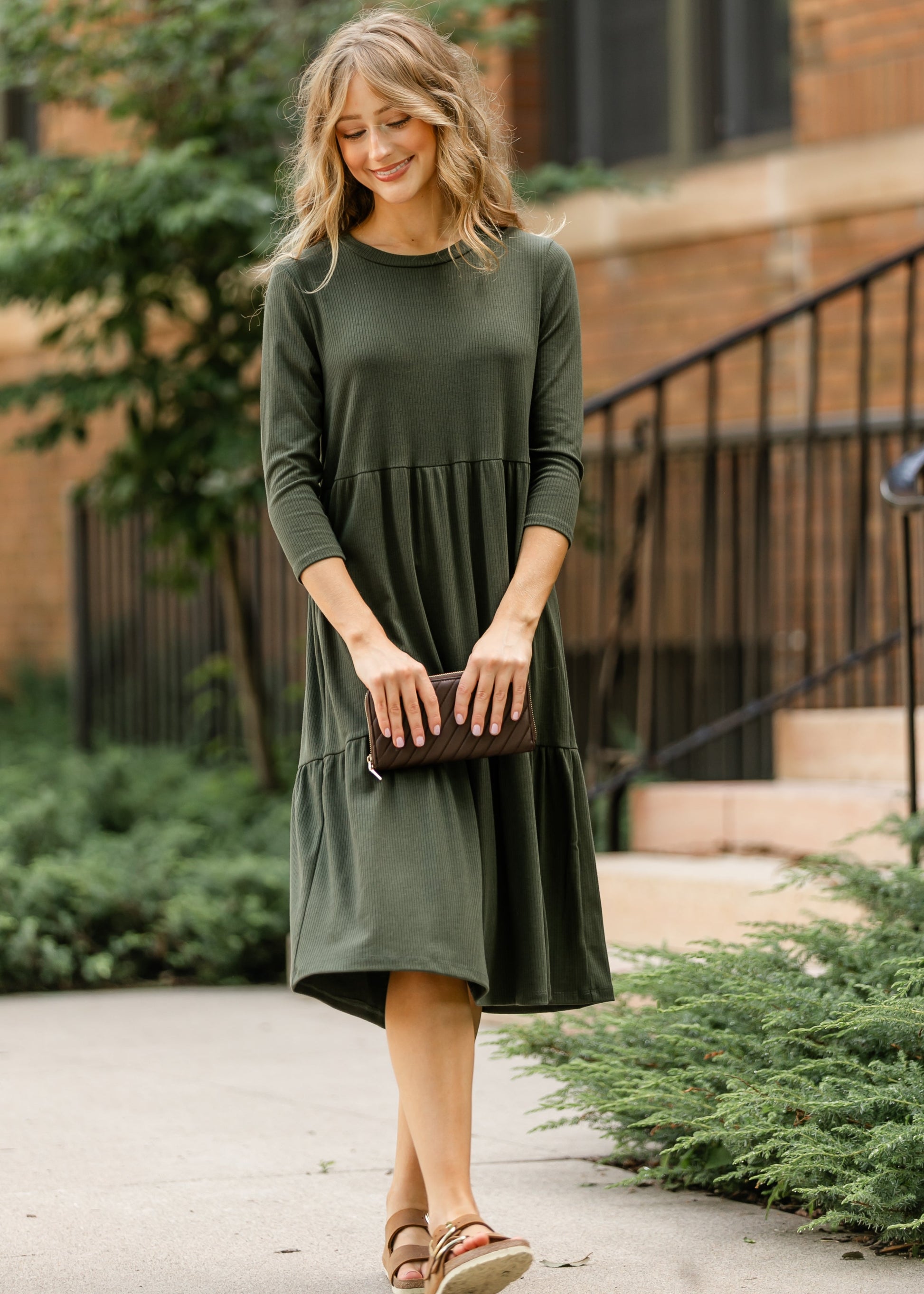 Lacy Ribbed Midi Dress FF Dresses