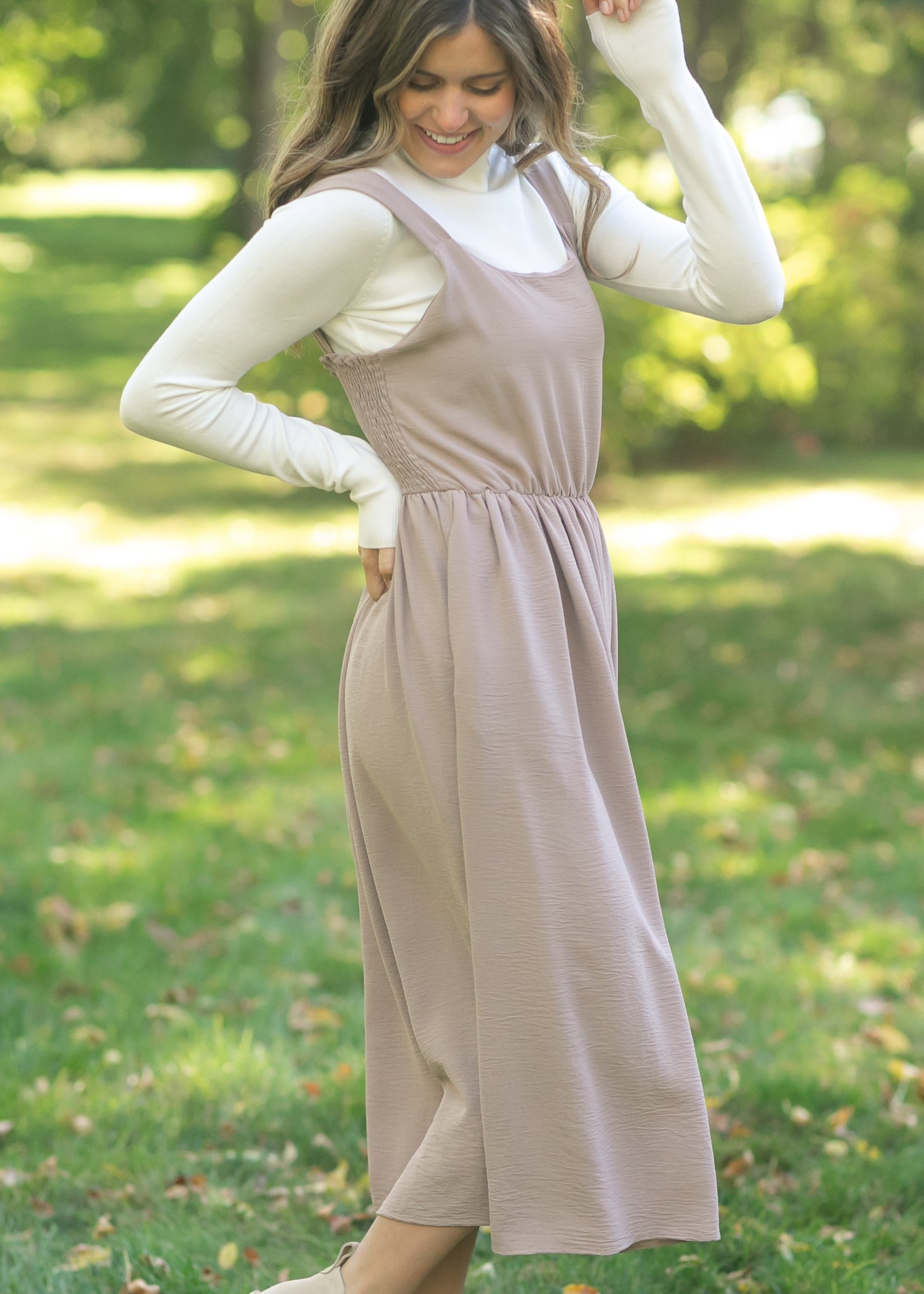knee length dresses for ladies Kelsie Modest Midi in Carnation Pink XLarge