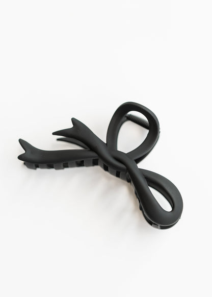 Large Bow Matte Hair Clip Accessories Black