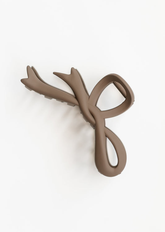 Large Bow Matte Hair Clip Accessories Brown