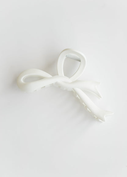 Large Bow Matte Hair Clip Accessories Ivory