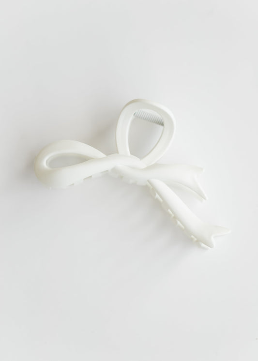 Large Bow Matte Hair Clip Accessories Ivory