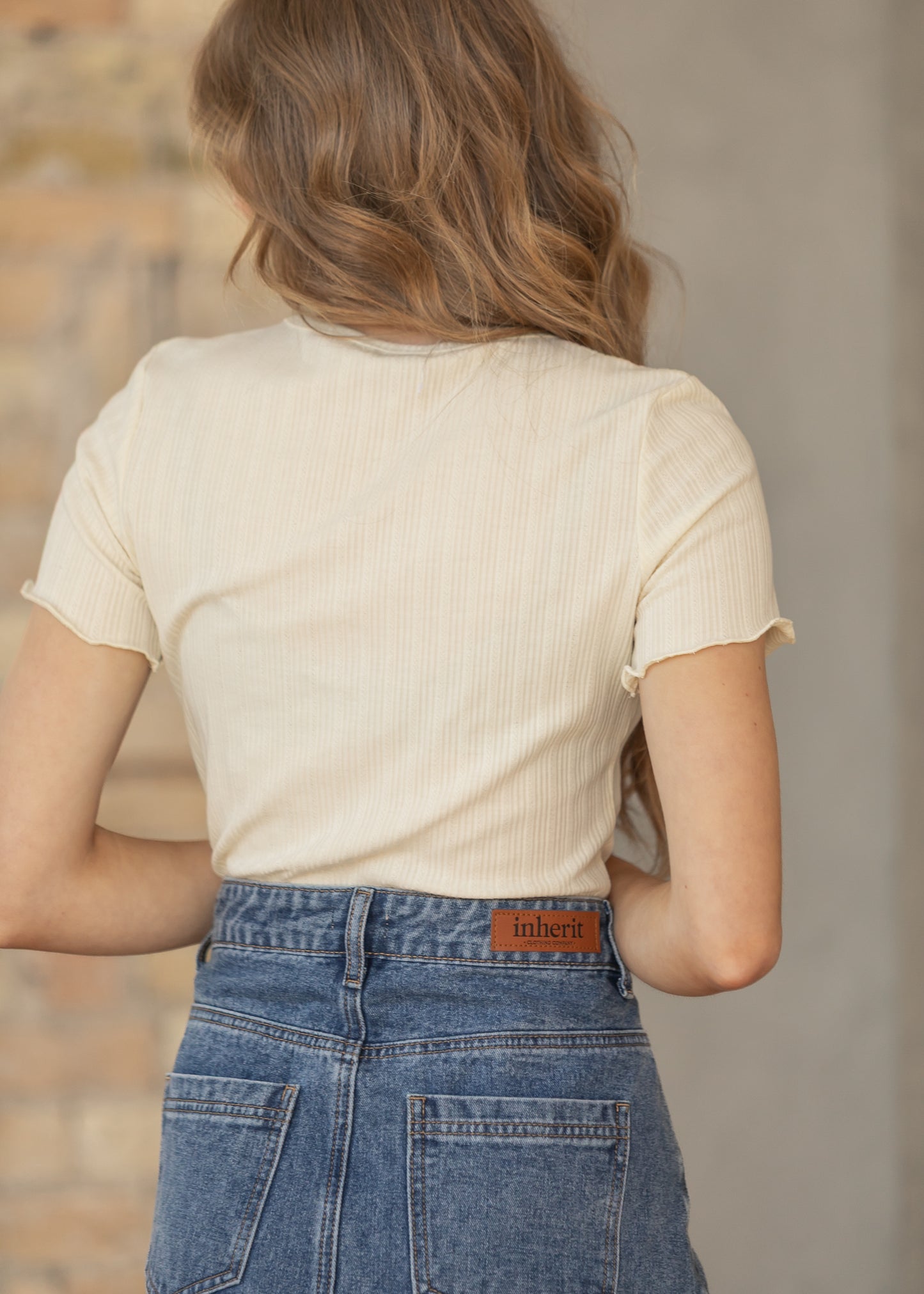 Larza Yellow Lettuce Hem Top IC Tops