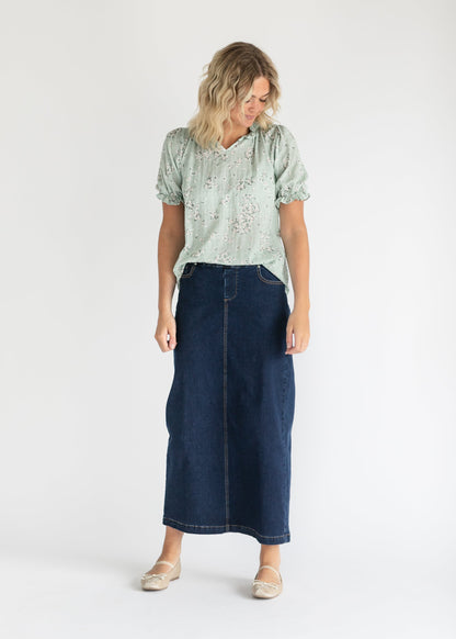 Laurel Floral V-neck Short Sleeve Top FF Tops