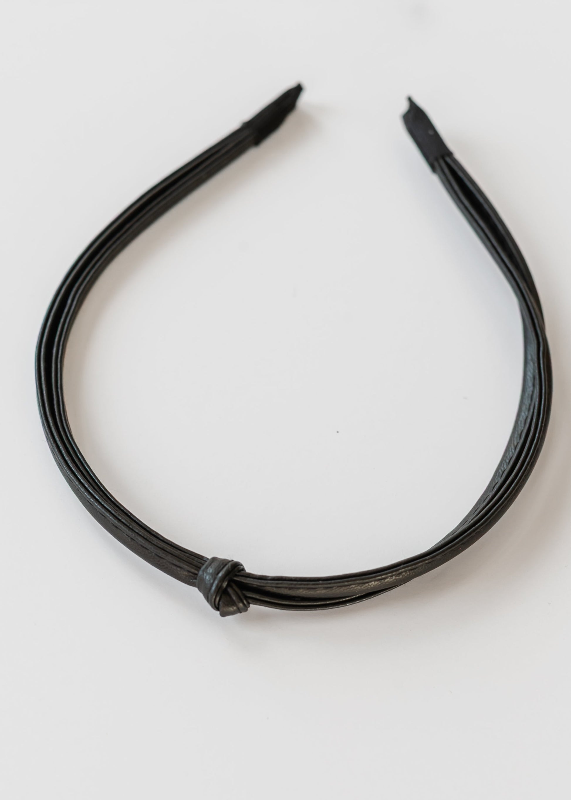 Leather Knot Headband Accessories Black