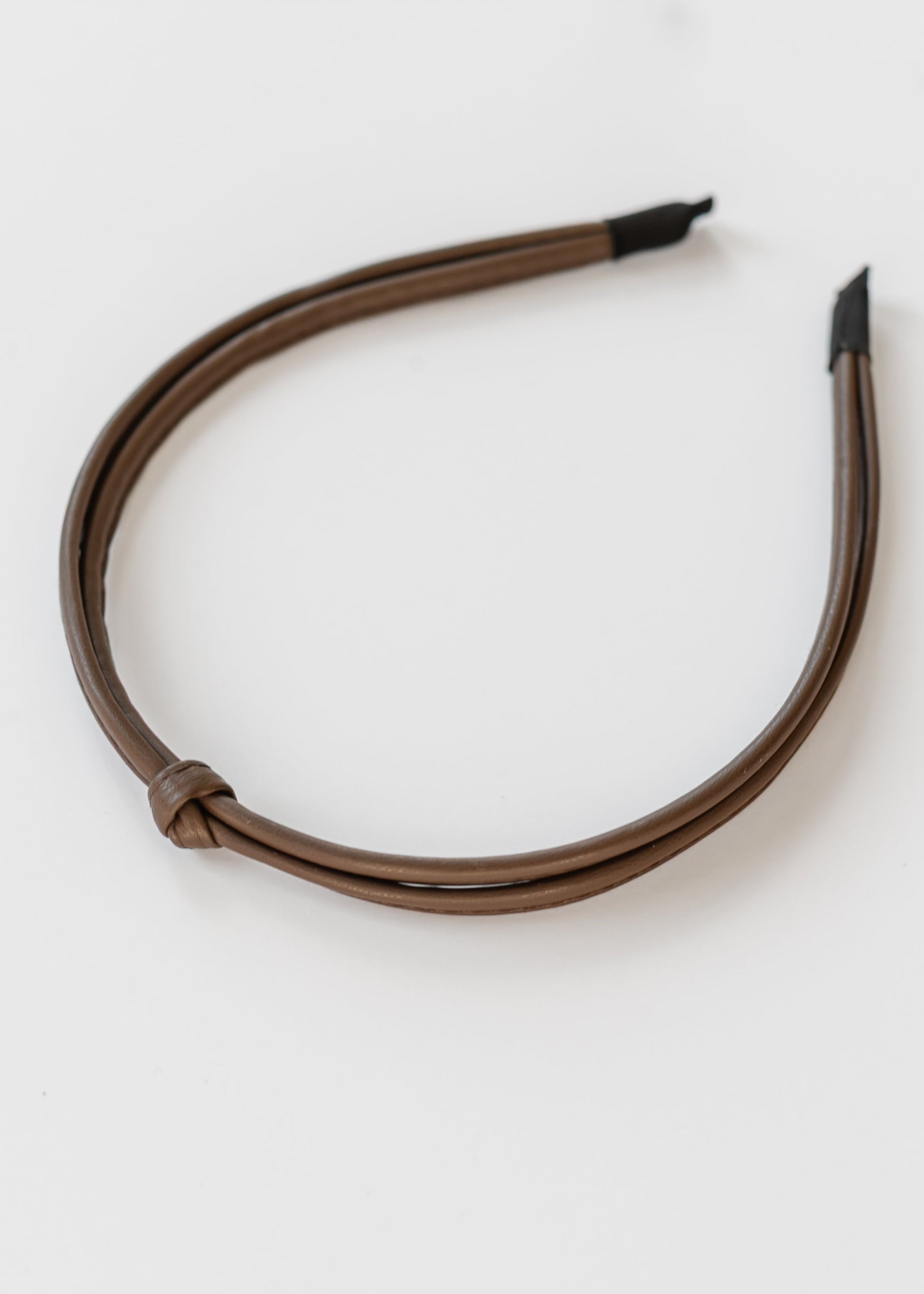 Leather Knot Headband Accessories Brown