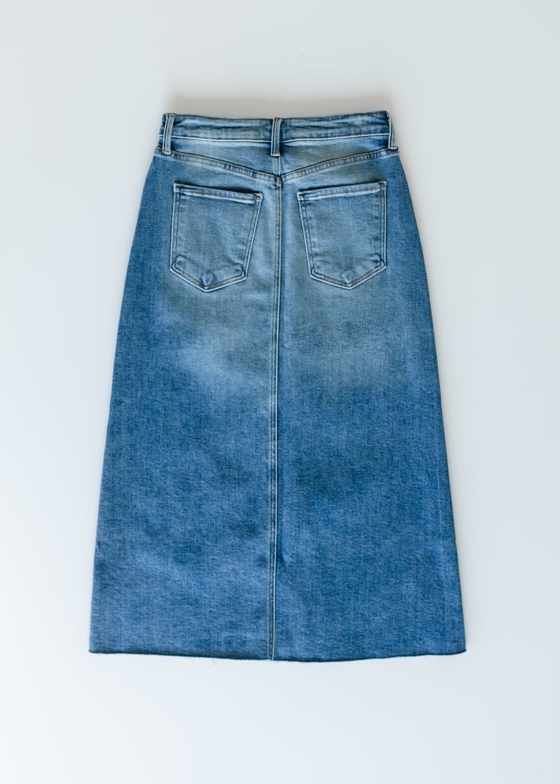 Lee A-Line Raw Hem Midi Skirt IC Skirts