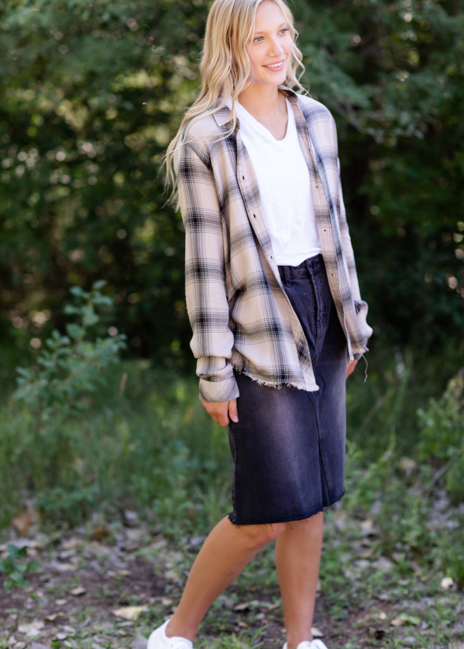 Lee Black Denim Midi Skirt - FINAL SALE IC Skirts