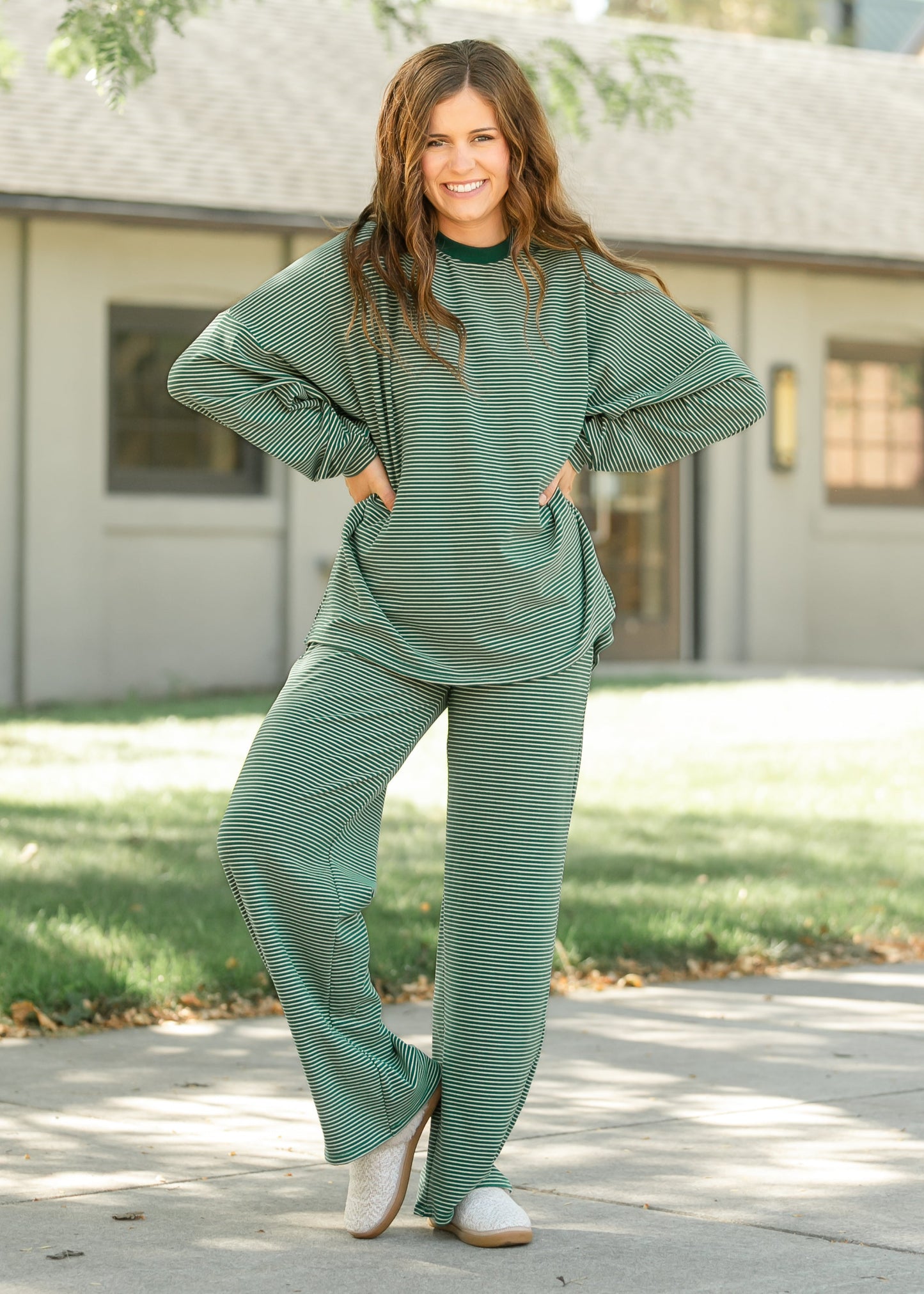 Levi Green Striped Pants FF Pants S