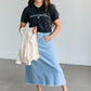 Light Wash A-line Midi Skirt FF Skirts
