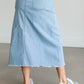 Light Wash A-line Midi Skirt FF Skirts