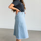 Light Wash A-line Midi Skirt FF Skirts