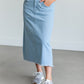 Light Wash A-line Midi Skirt FF Skirts