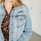 Light Wash Fitted Denim Jacket FF Tops