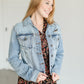 Light Wash Fitted Denim Jacket FF Tops