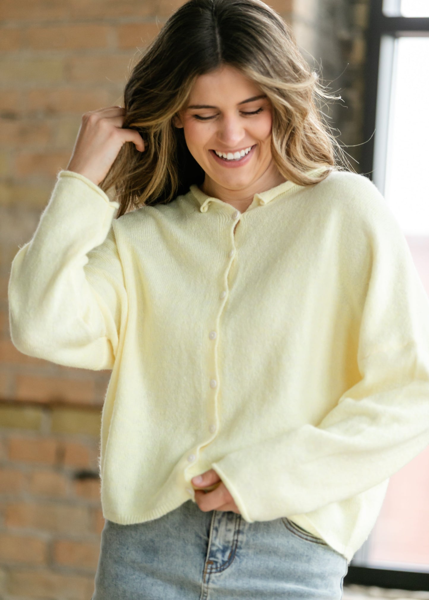 Lightweight Button Up Knit Cardigan FF Layering Essentials