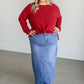 Lightweight Waffle Crewneck Sweater FF Tops Red / S