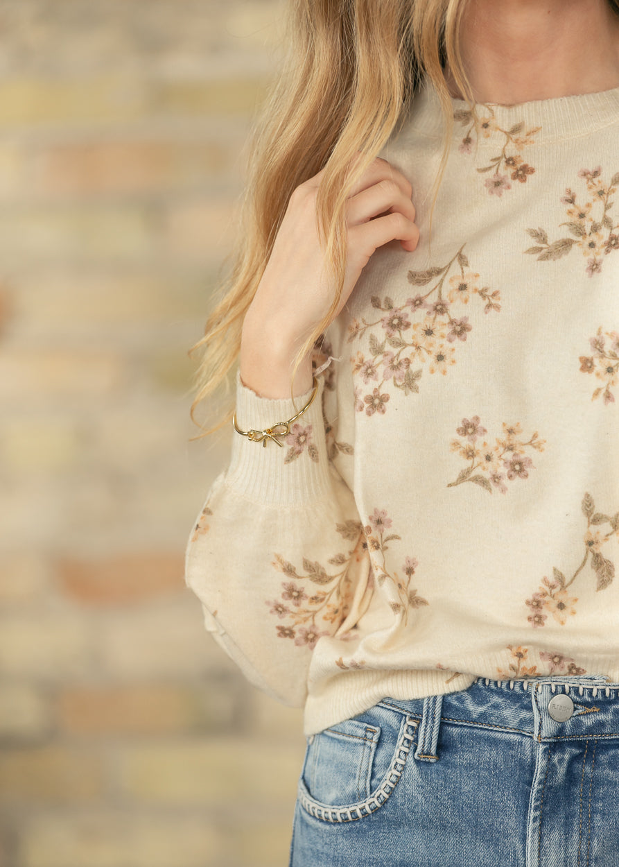 Lila Floral Knit Sweater IC Tops