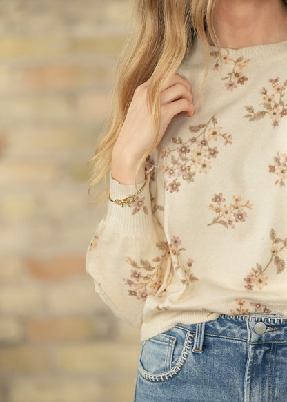 Lila Floral Knit Sweater IC Tops