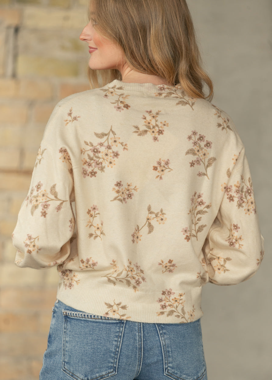 Lila Floral Knit Sweater IC Tops