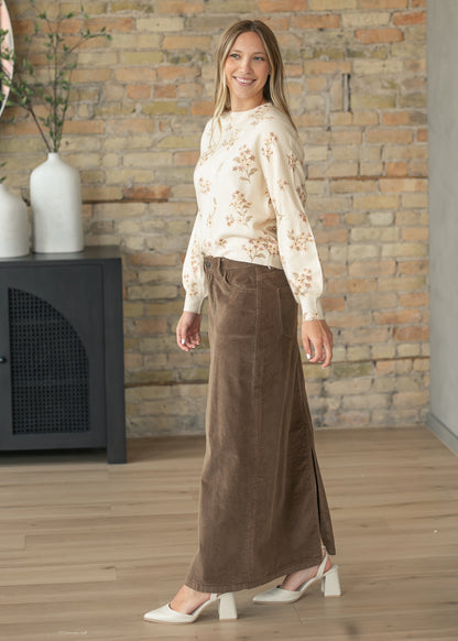 Lila Floral Knit Sweater IC Tops