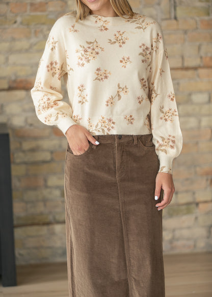 Lila Floral Knit Sweater IC Tops