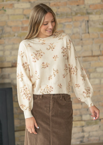 Lila Floral Knit Sweater IC Tops