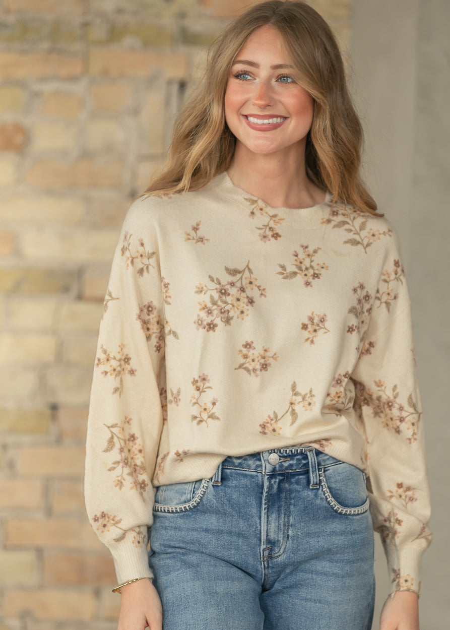 Lila Floral Knit Sweater IC Tops XS