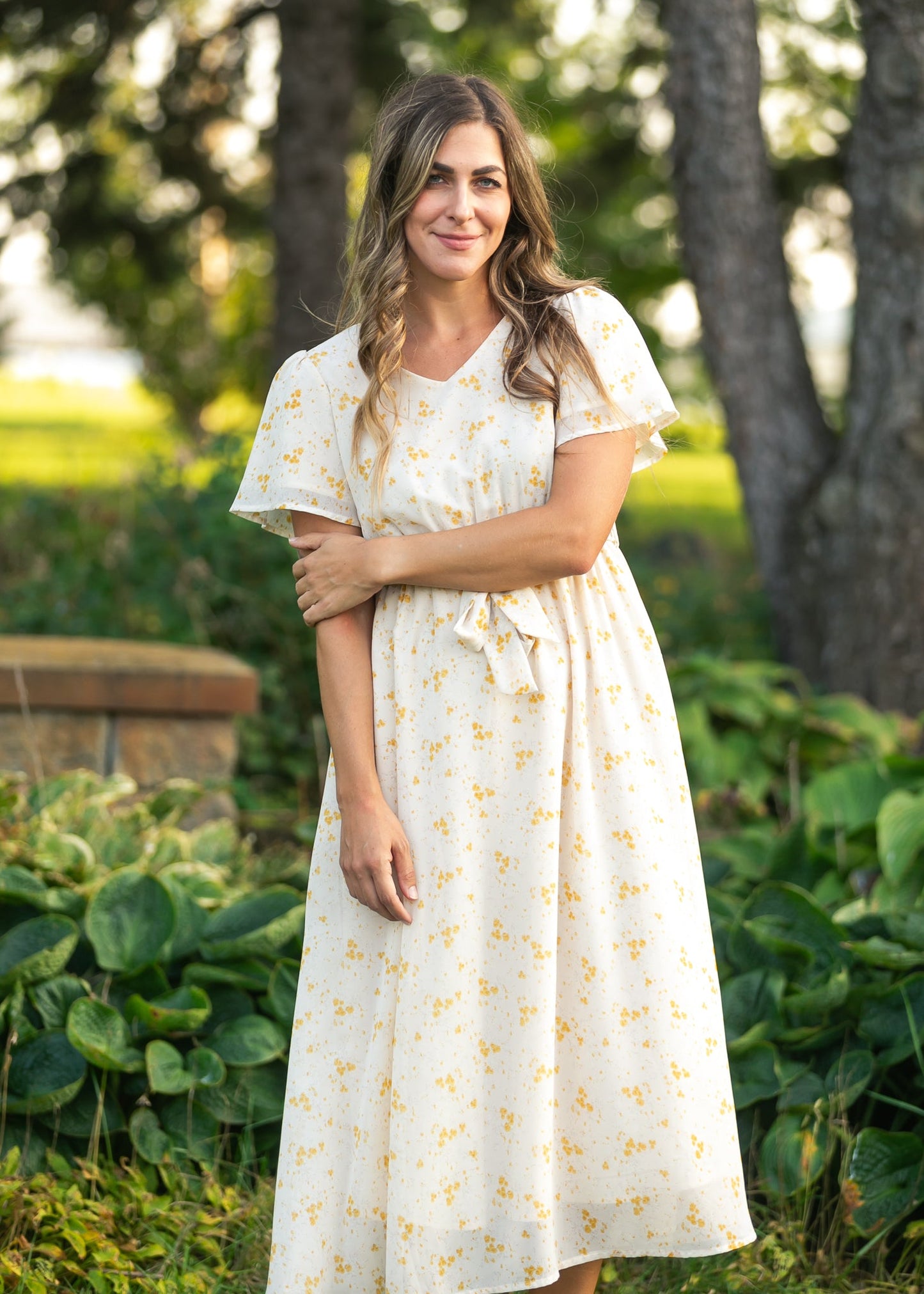 Lilia Flutter Sleeve Maxi Dress IC Dresses