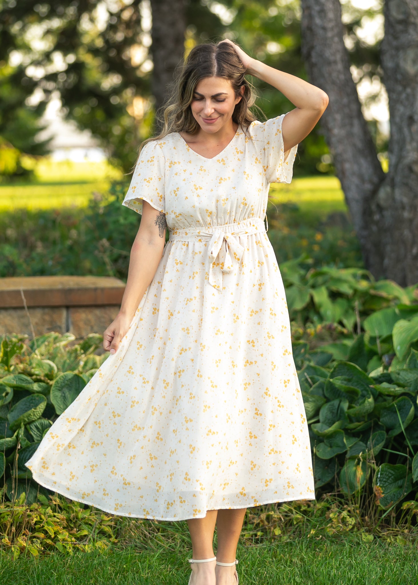 Lilia Flutter Sleeve Maxi Dress IC Dresses