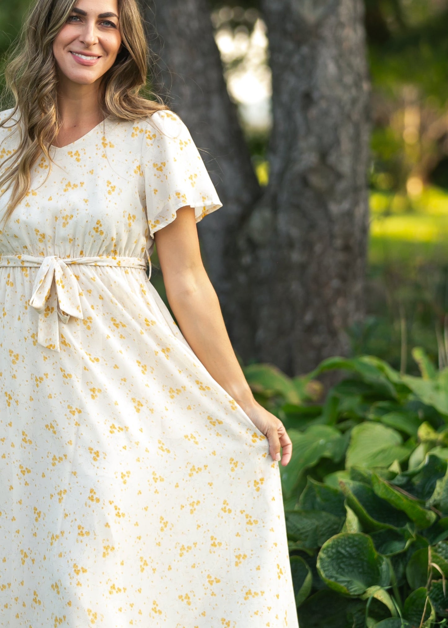 Lilia Flutter Sleeve Maxi Dress IC Dresses