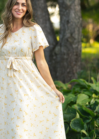 Lilia Flutter Sleeve Maxi Dress IC Dresses