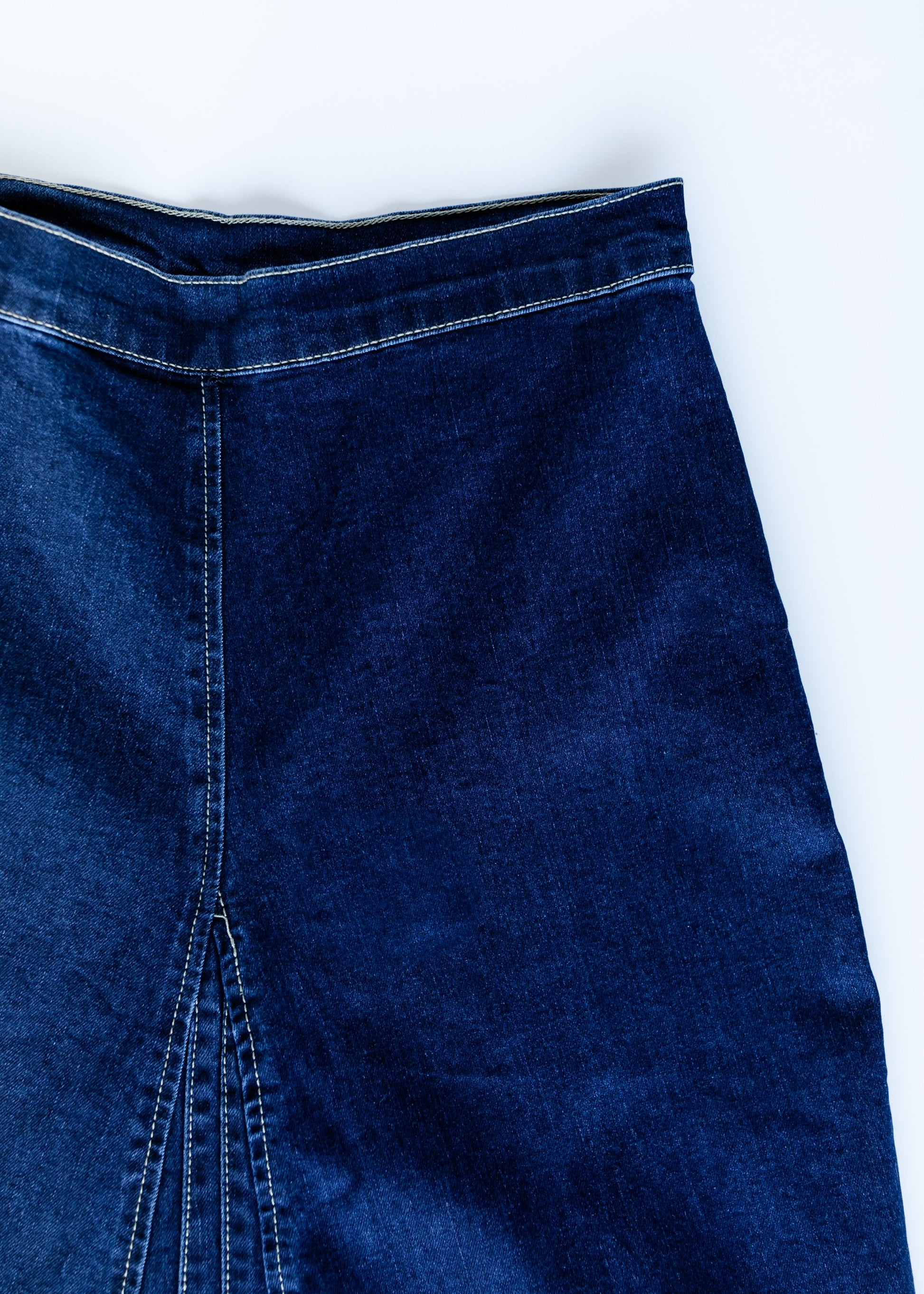 Linda Dark Denim A-Line Long Denim Skirt IC Skirts