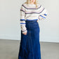 Linda Dark Denim A-Line Long Denim Skirt IC Skirts