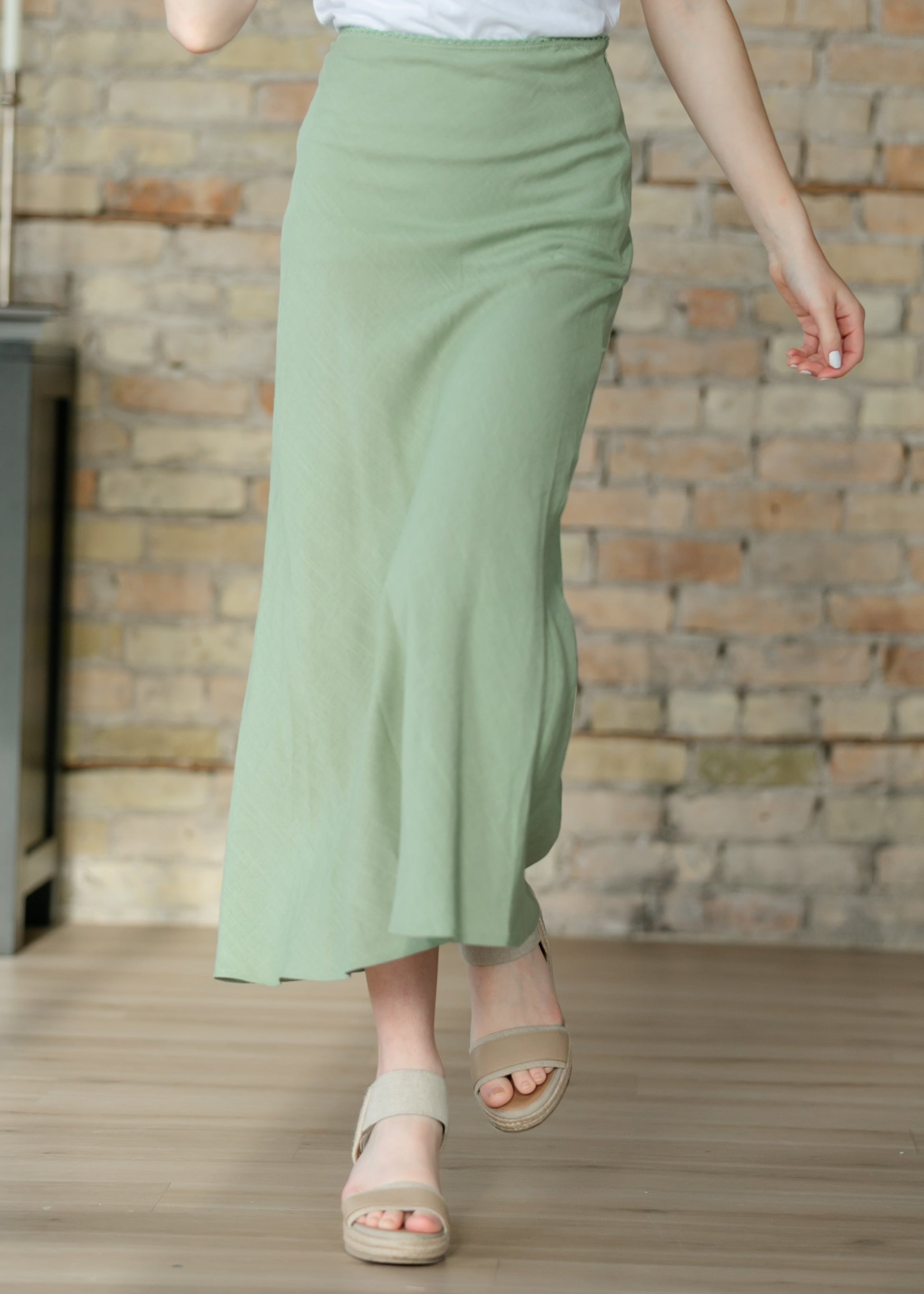 Linen Blend Classic Maxi Skirt IC Skirts