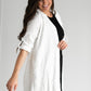 Linen Blend Cream Button Down Layering Top Dresses