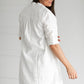 Linen Blend Cream Button Down Layering Top Dresses