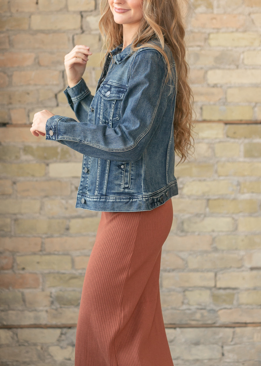 LIVERPOOL® Classic Dark Wash Jean Jacket FF Layering Essentials